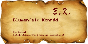 Blumenfeld Konrád névjegykártya